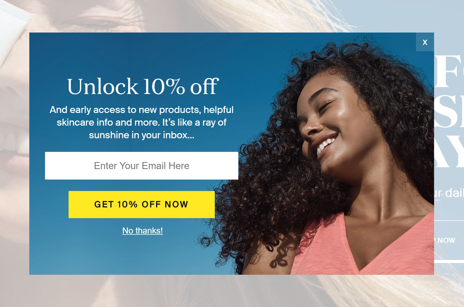 Supergoop Popup For Newsletter Sign Up