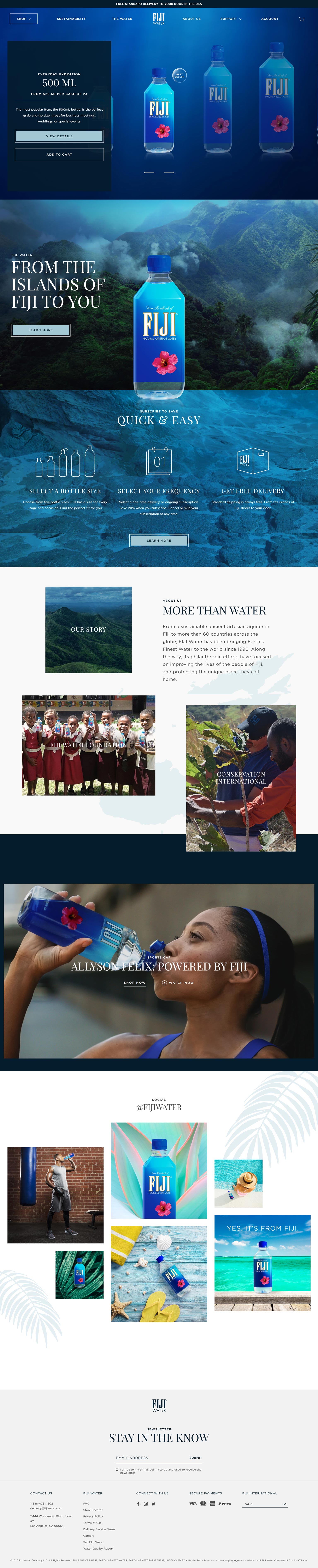 FIJI Water Online Store Design