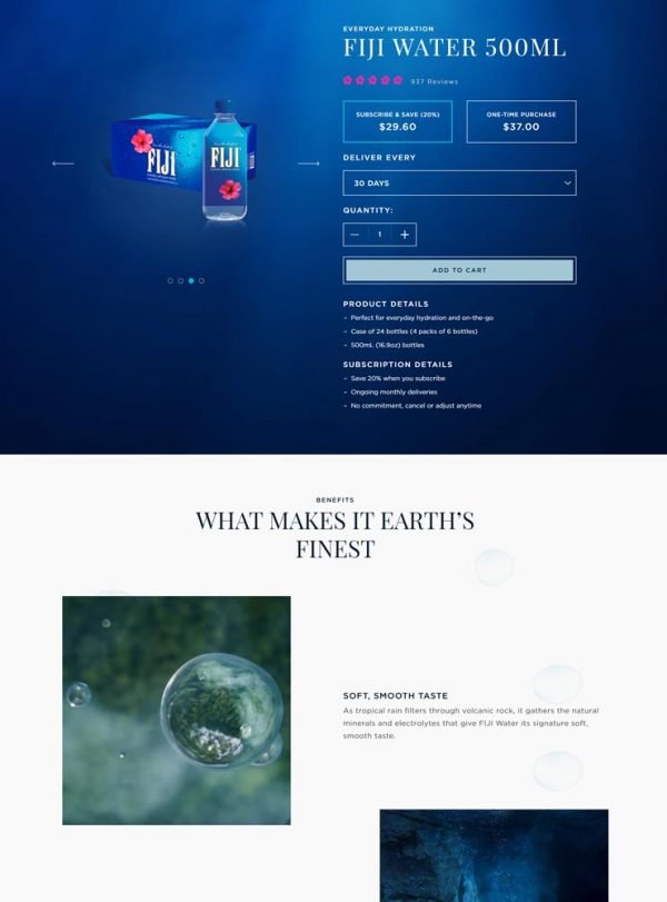 FIJI Water Online Store Design