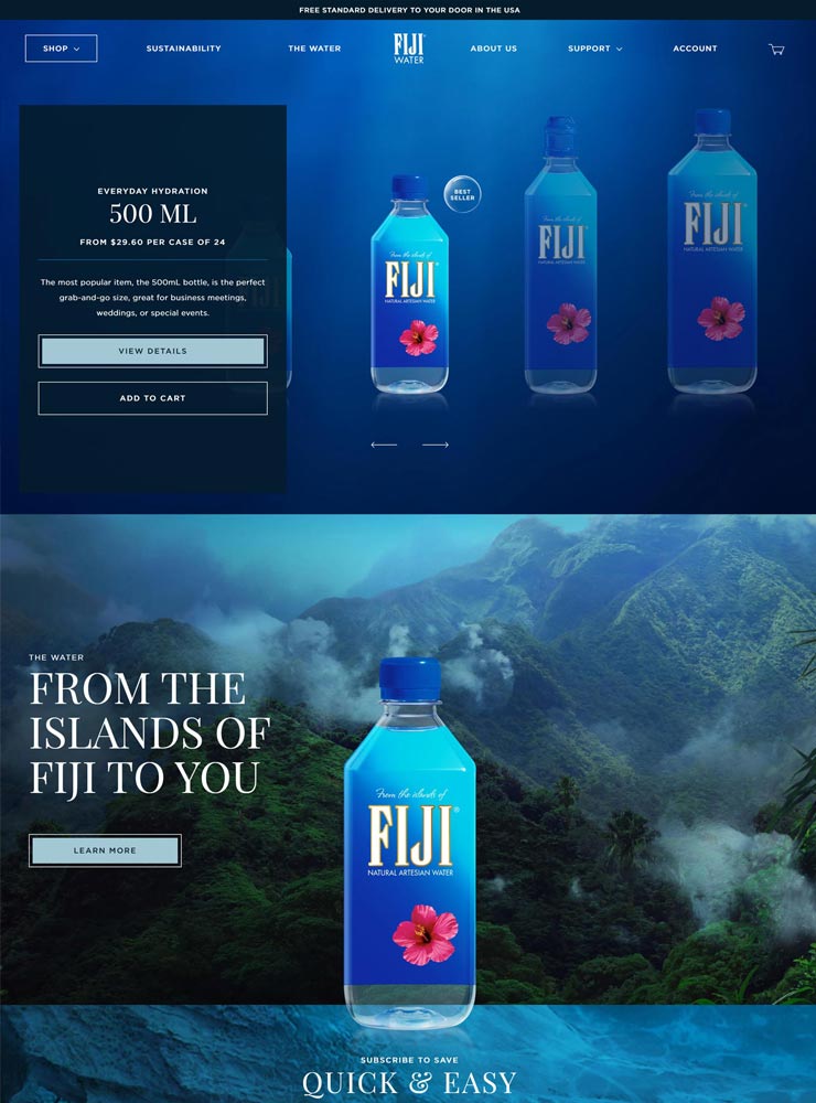 FIJI Water Online Store Design