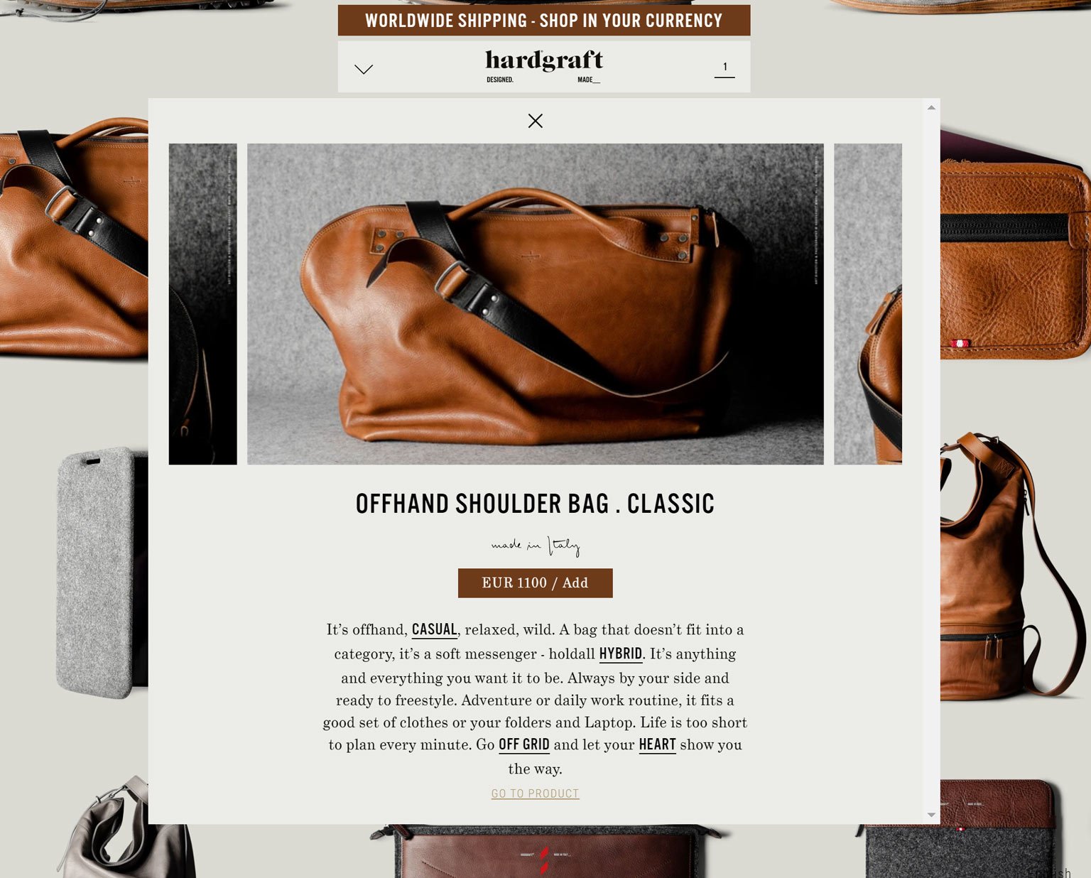 Hardgraft Online Store Design