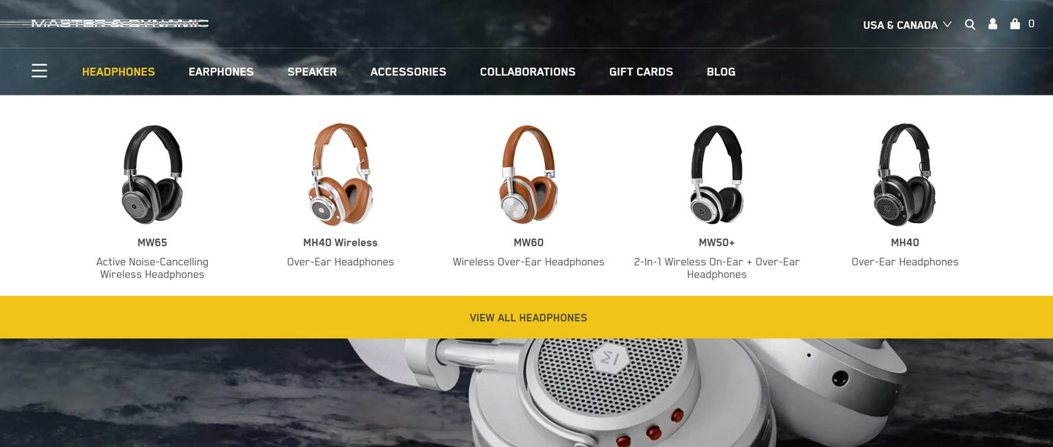 Master & Dynamic Online Store Design