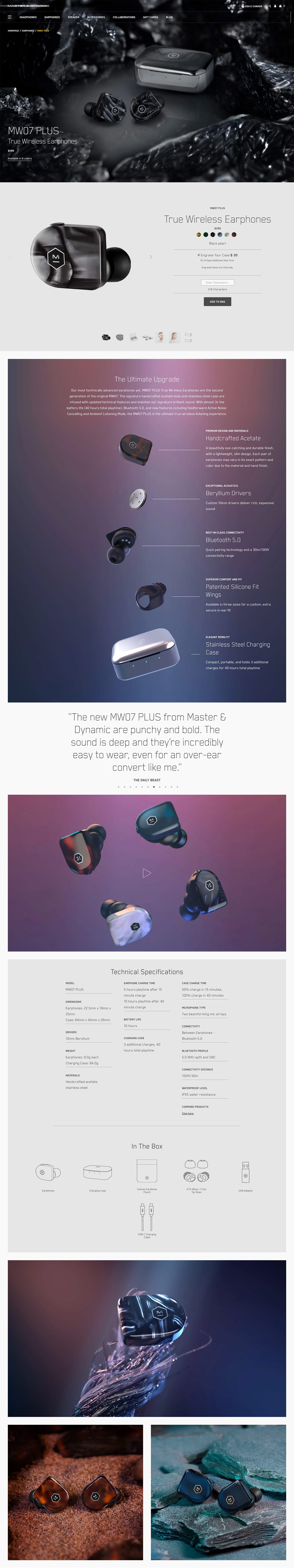 Master & Dynamic Online Store Design
