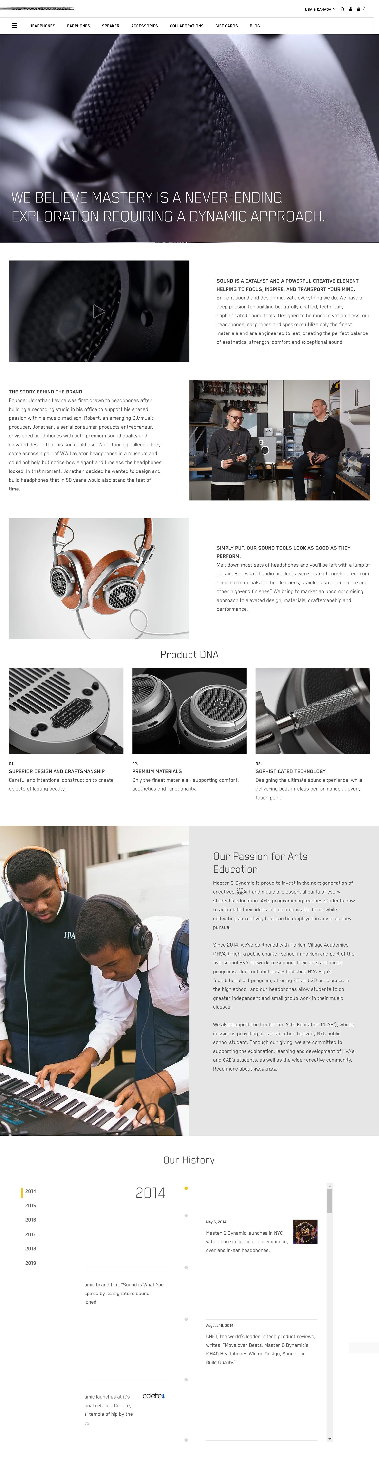 Master & Dynamic Online Store Design