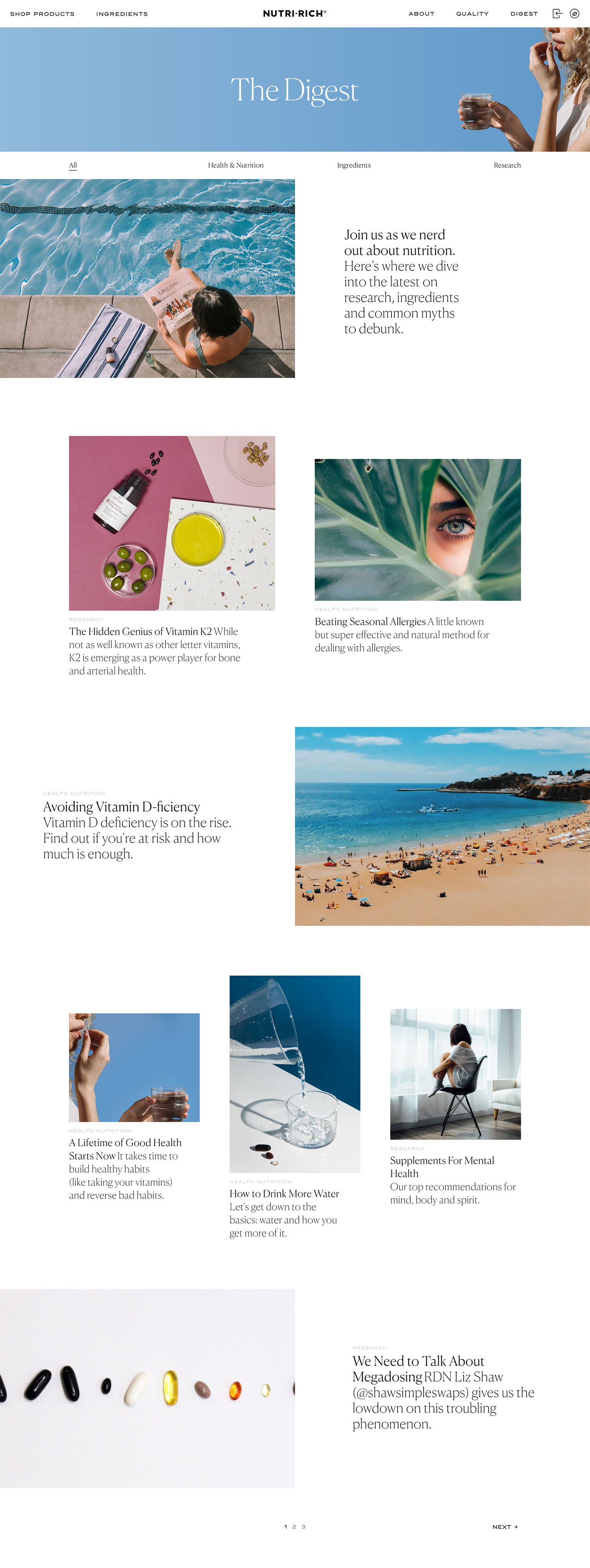 Nutri-Rich Online Store Design