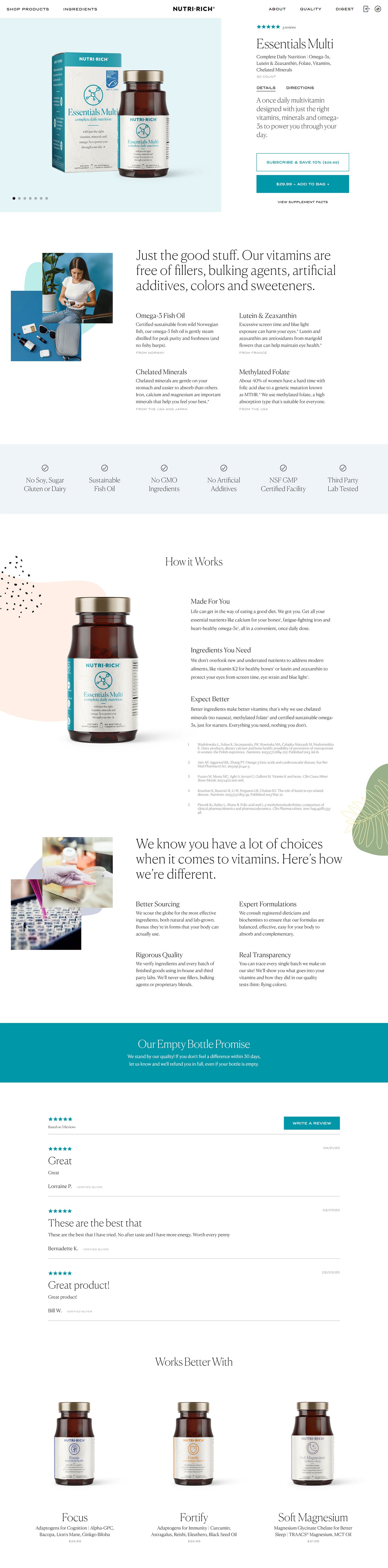 Nutri-Rich Online Store Design