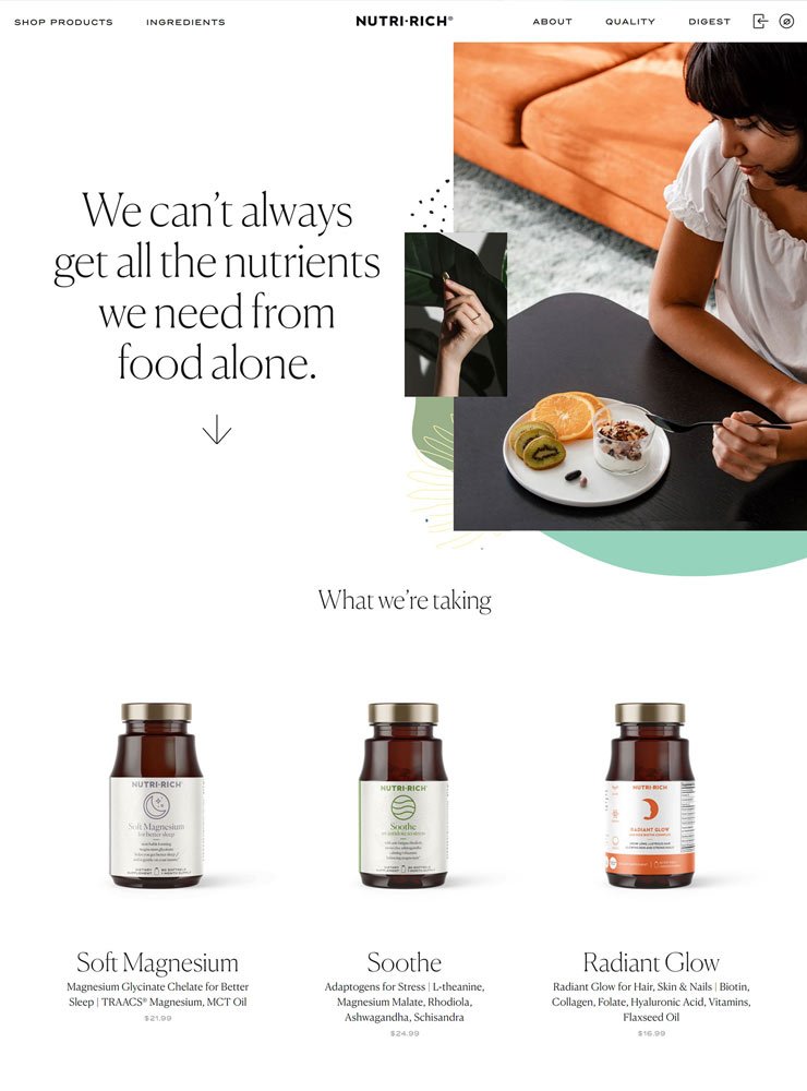 Nutri-Rich Online Store Design