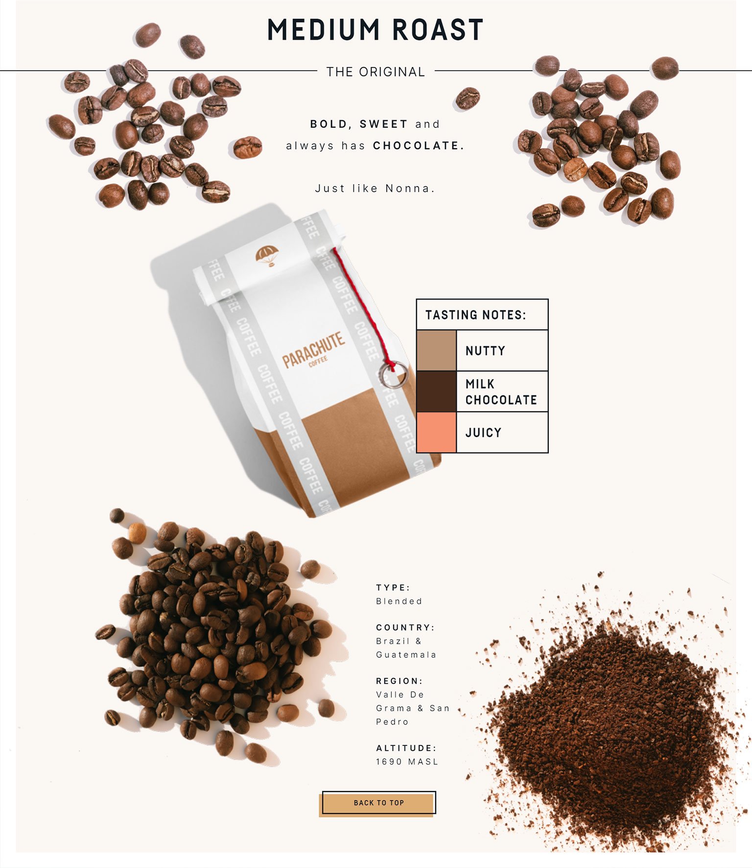 Parachute Coffee Online Store Design
