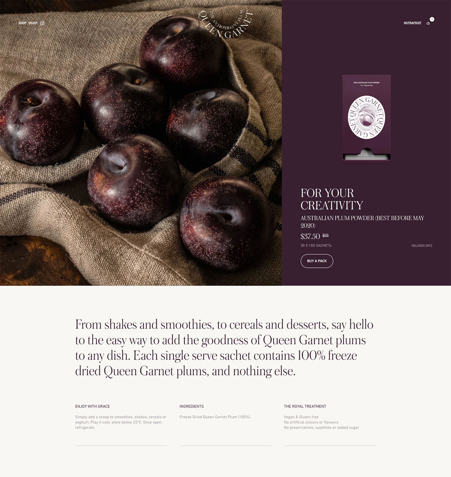 Queen Garnet Online Store Design
