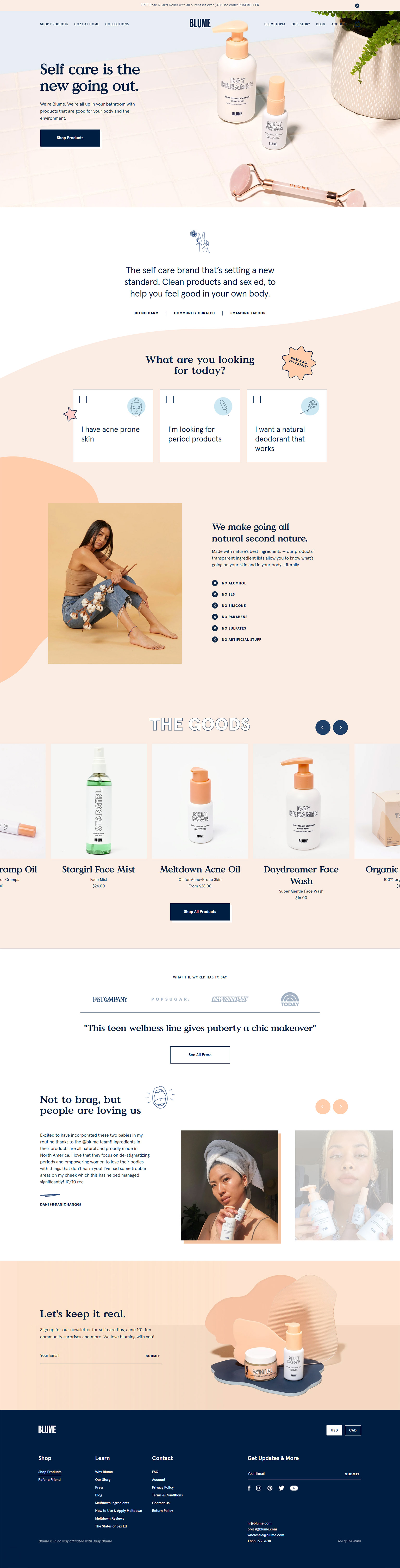 Blume Online Store Design